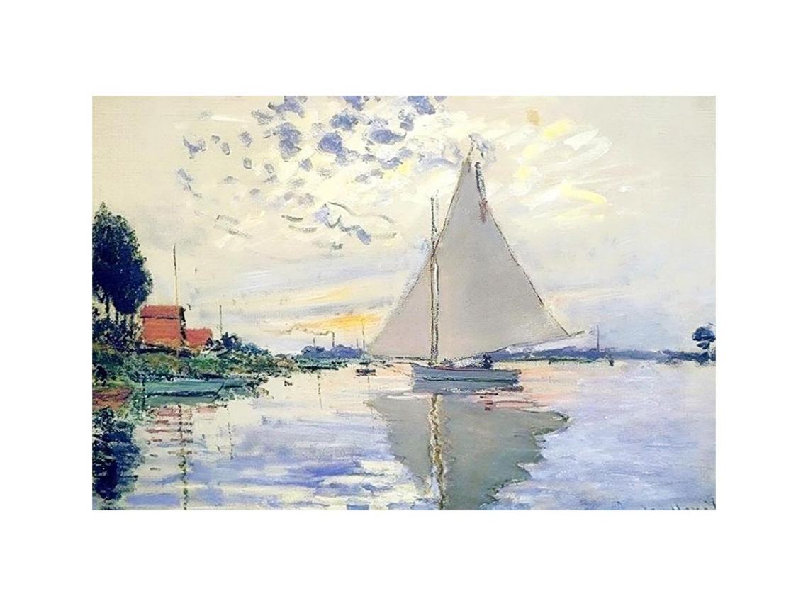 Sailboat At Le Petit Gennevilliers by Claude Monet