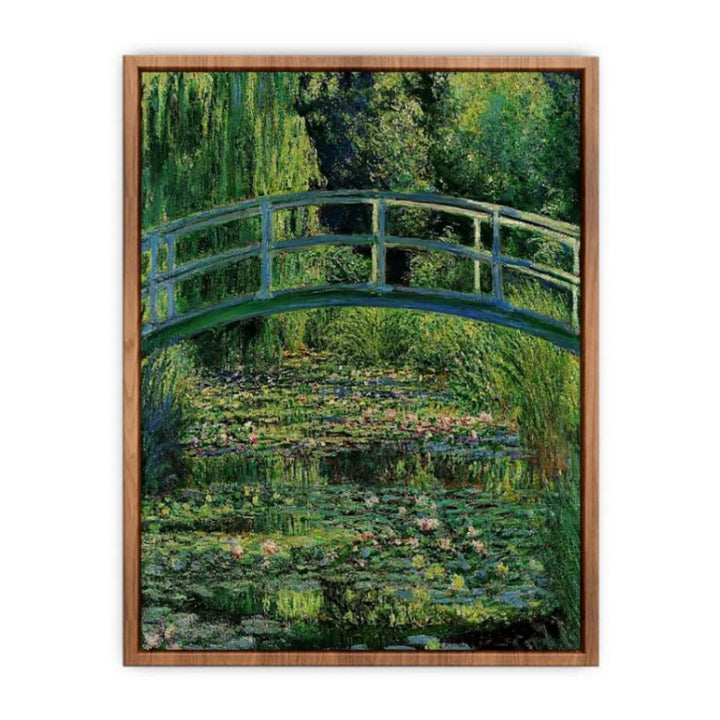 Bridge Over Rose  Water Lily Pond    Poster