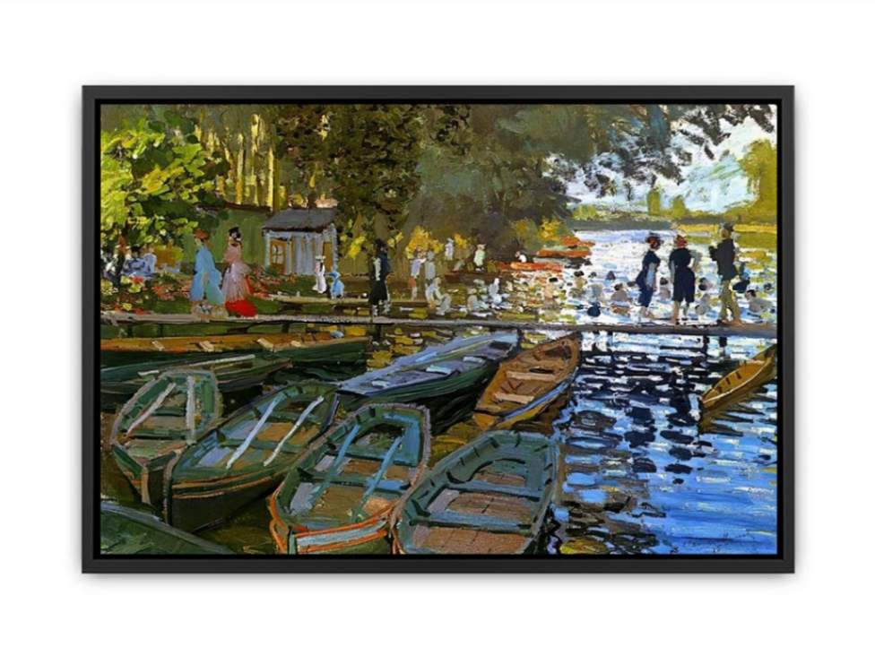 Bathing at la Grenouilliere 1869 Canvas Print
