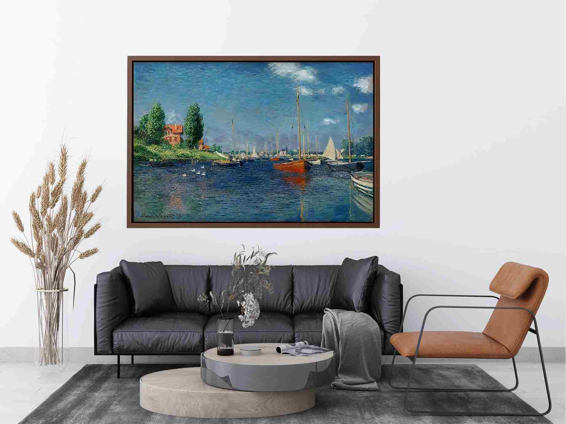 Argenteuil (Red Boats) by Claude Monet Painting 