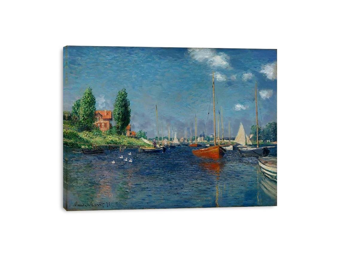 Argenteuil (Red Boats) by Claude Monet Painting 