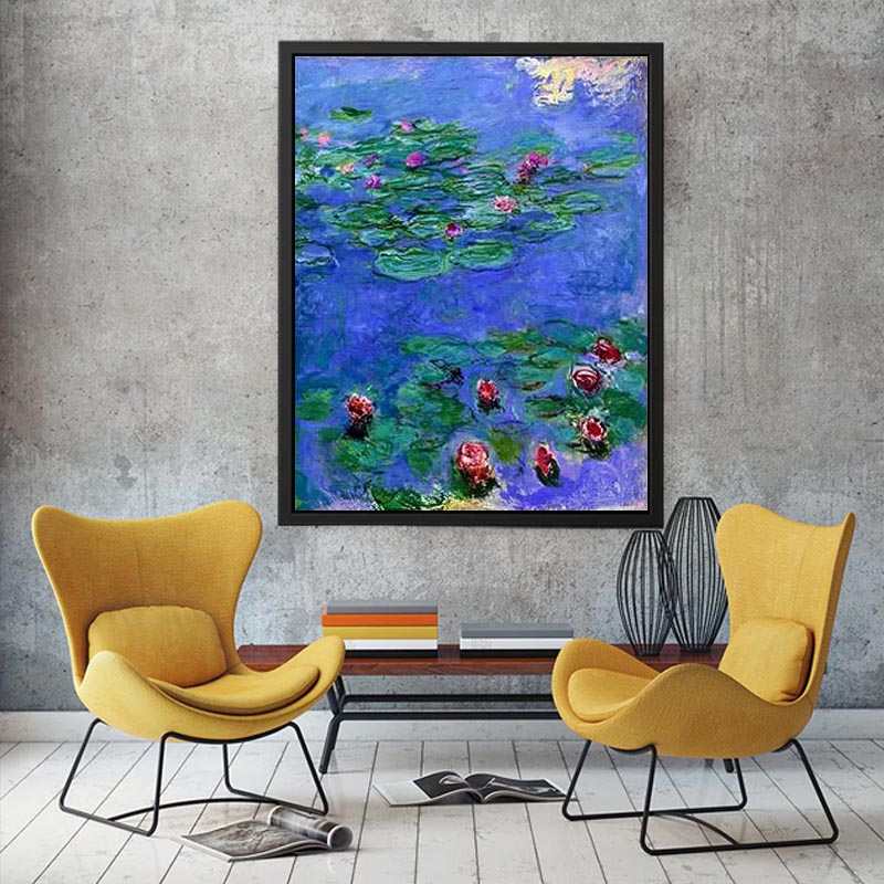 Red Water Lilies by Claude Monet  Painting