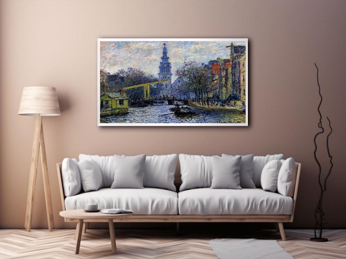 Canal In Amsterdam by Claude Monet Painting 