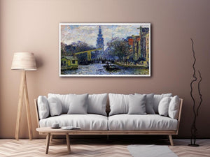 Canal In Amsterdam by Claude Monet Painting 