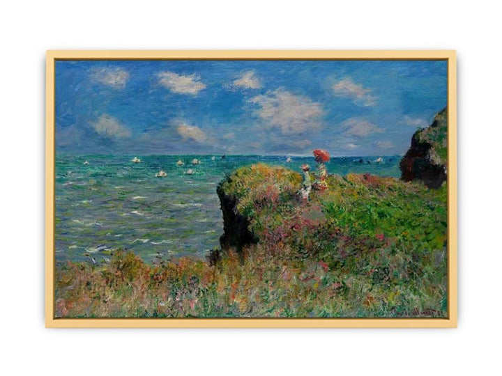 The Cliff Walk Pourville Streched canvas