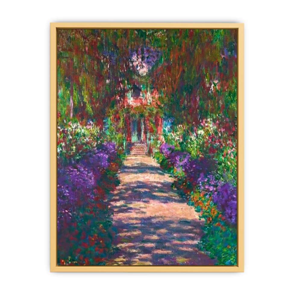 Pathway In Monets Garden At Giverny Streched canvas