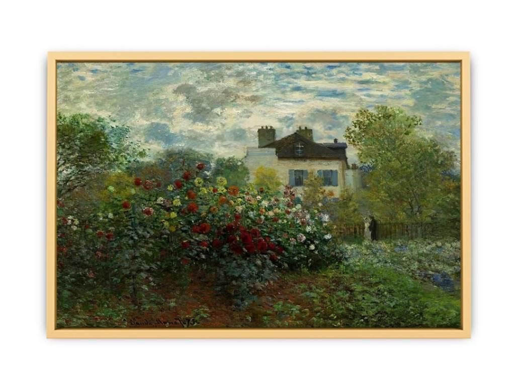 The Garden At Argenteuil Aka The Dahlias Streched canvas