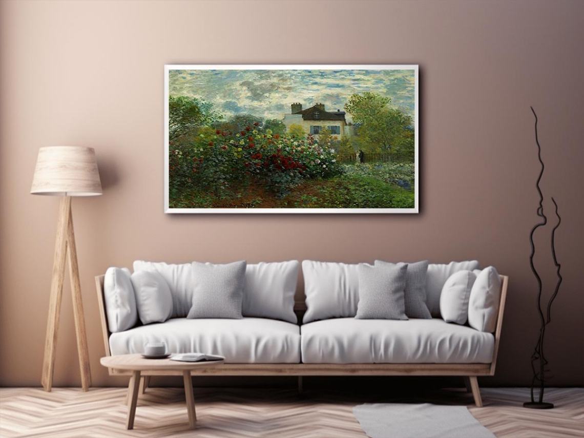 The Garden At Argenteuil Aka The Dahlias by Claude Monet Painting 