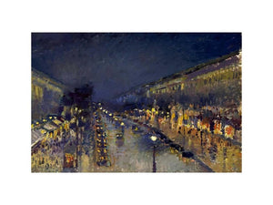 Boulevard Montmartre; Night Effect by Camille Pissarro
