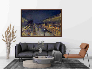 Boulevard Montmartre; Night Effect by Camille Pissarro Painting 