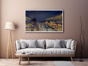 Boulevard Montmartre; Night Effect by Camille Pissarro Painting 