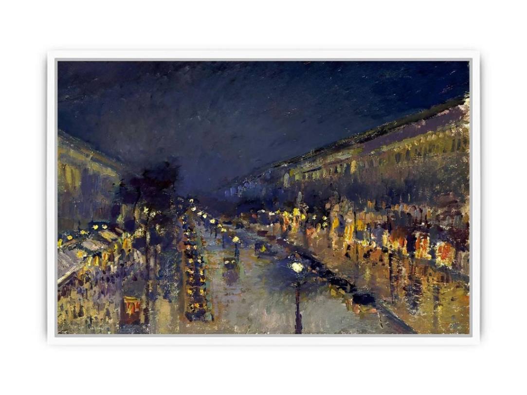 Boulevard Montmartre; Night Effect Framed Print