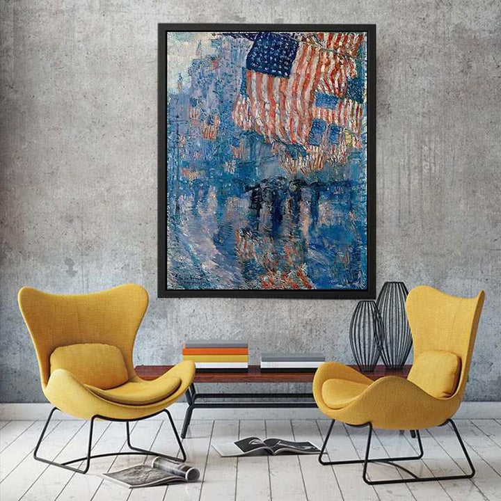 The Avenue in the Rain  Painting