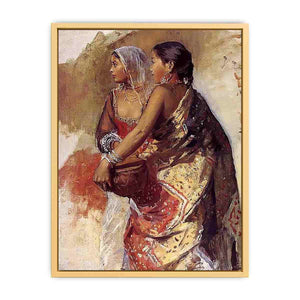 Sketch Two Nautch Girls Streched canvas
