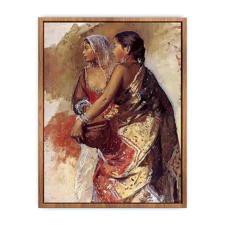 Sketch Two Nautch Girls  Poster