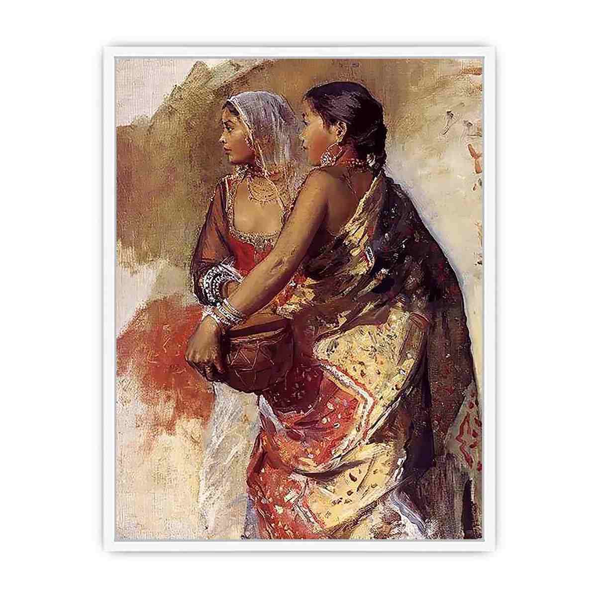 Sketch Two Nautch Girls Framed Print