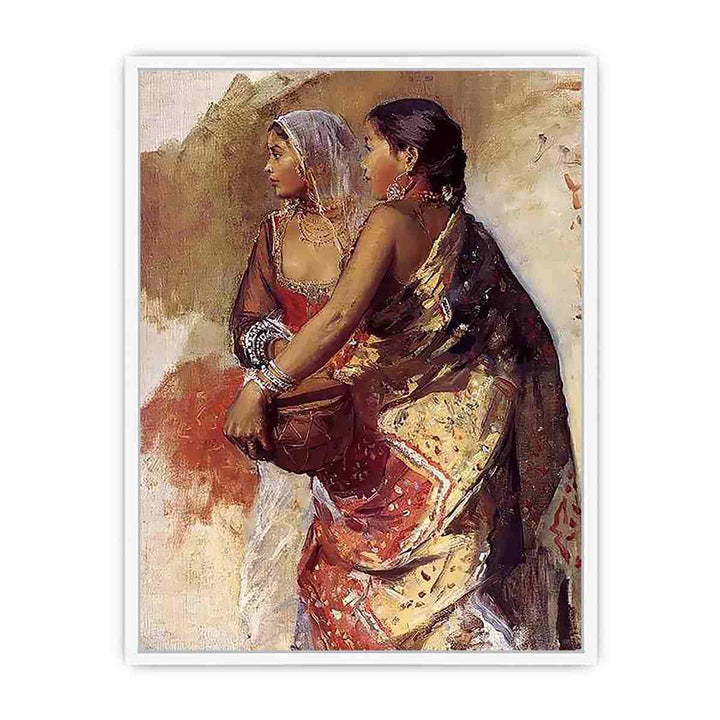 Sketch Two Nautch Girls Framed Print