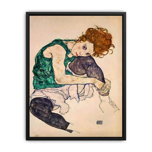 Seated Woman With Bent Knee Canvas Print