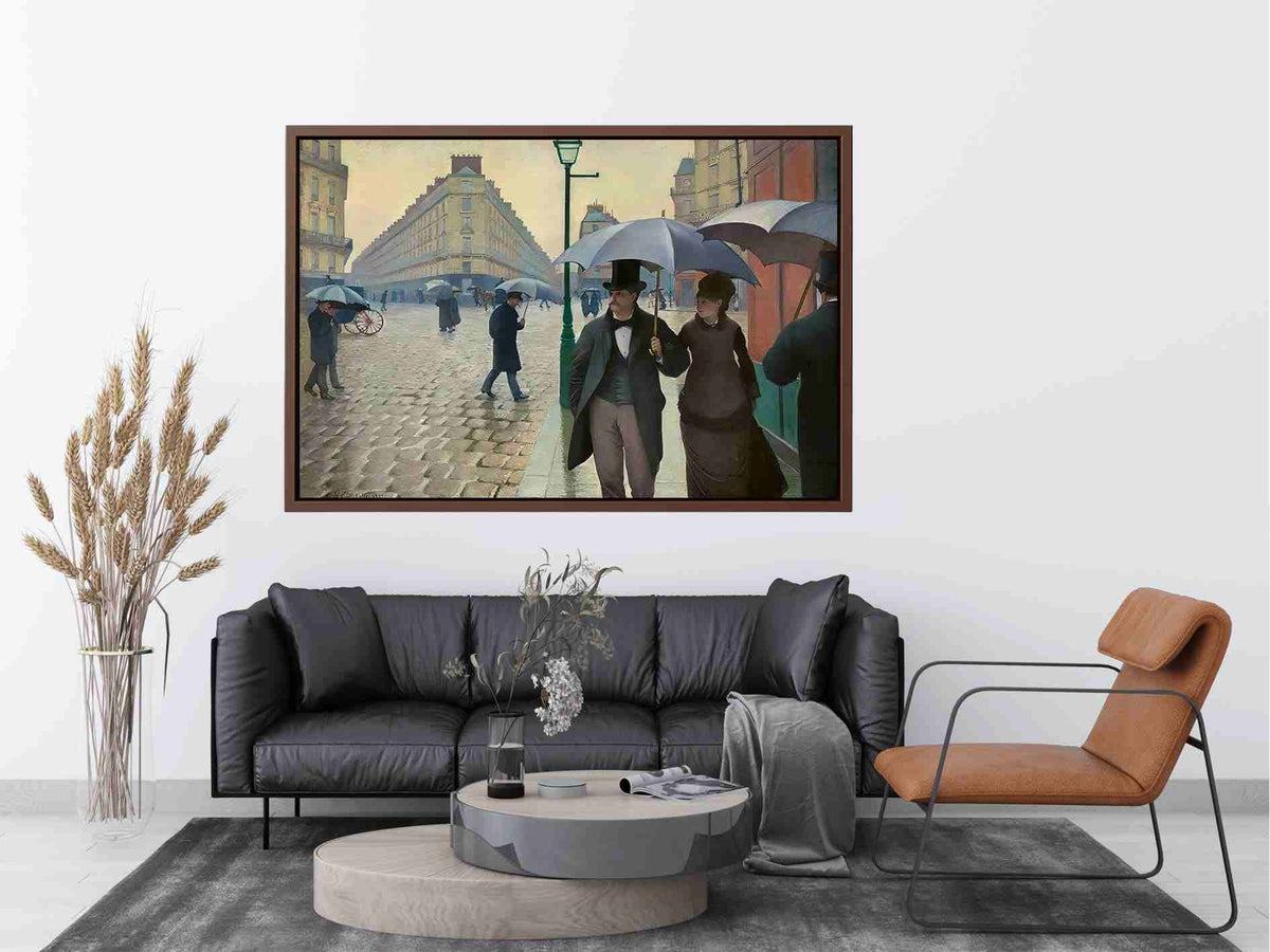 Paris Street- Rainy Weather 1877 by Gustave Caillebotte Painting 