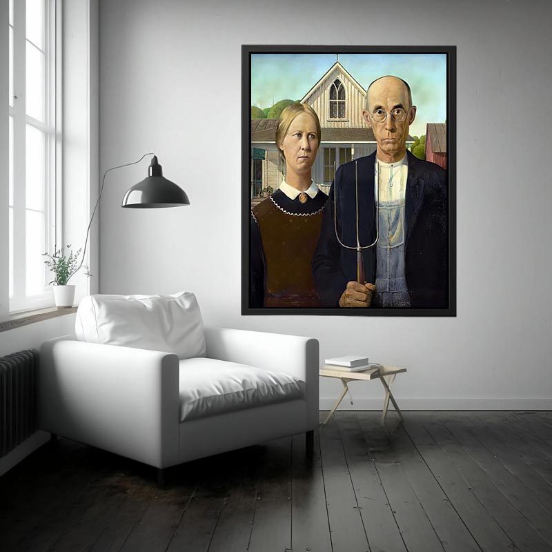 American Gothic Prints by Grant Wood Painting 