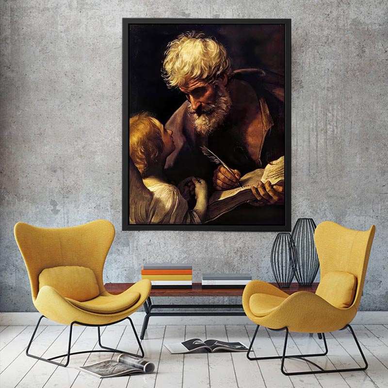 St Matthew and the Angel 1635-40 by Guido Reni Painting 