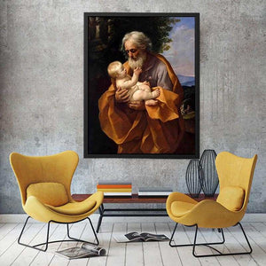 St Joseph with the Infant Jesus c. 1635 by Guido Reni Painting 
