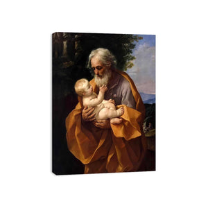 St Joseph with the Infant Jesus c. 1635 by Guido Reni Painting 