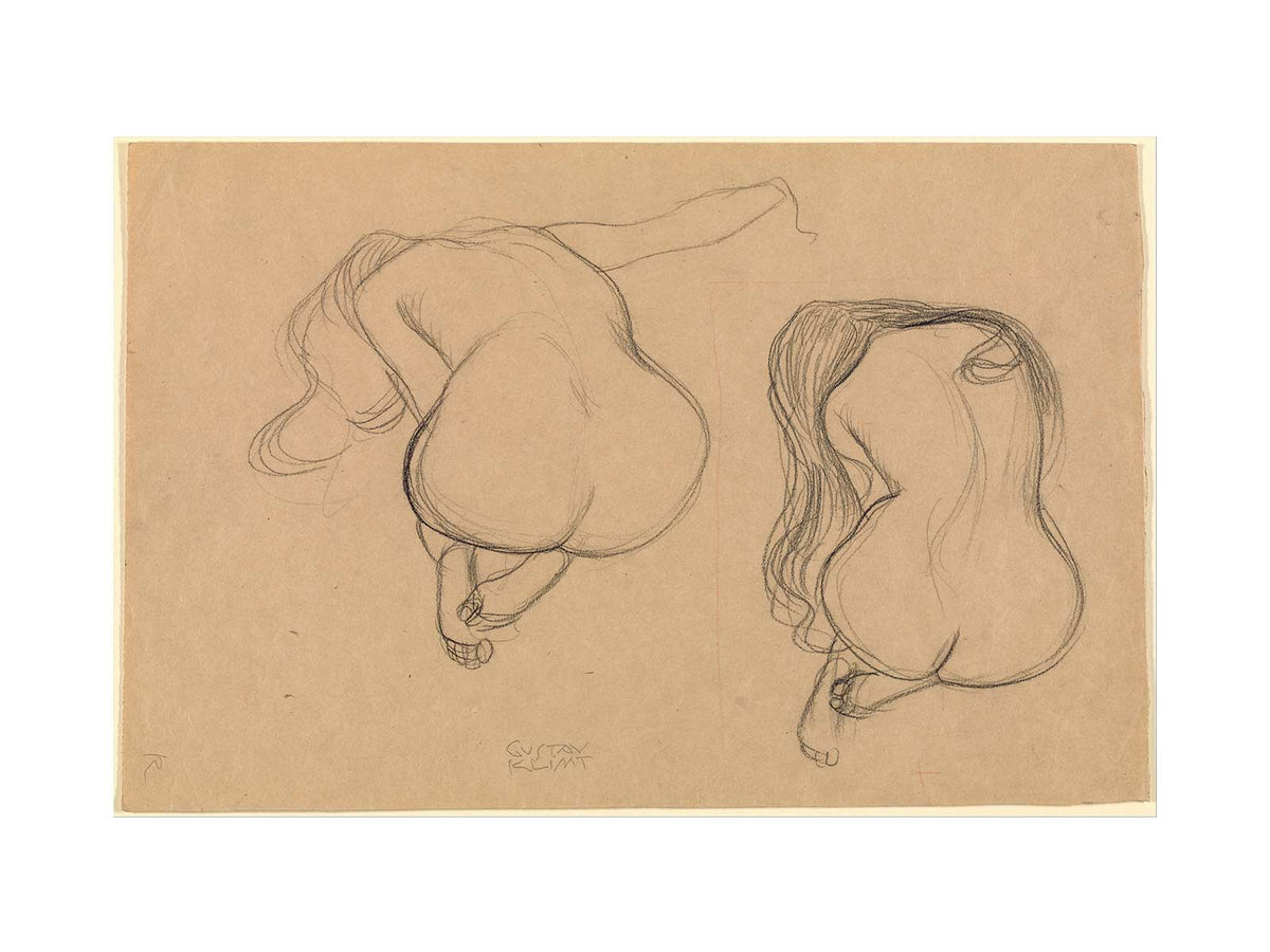 Studies Of A Seated Nude From Behind With Long Hair