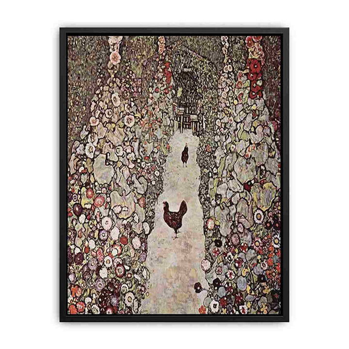 Garden with Roosters by Gustav Klimt Canvas Print