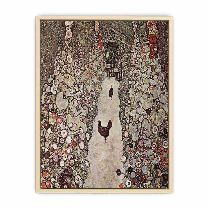 Garden with Roosters by Gustav Klimt  Art Print