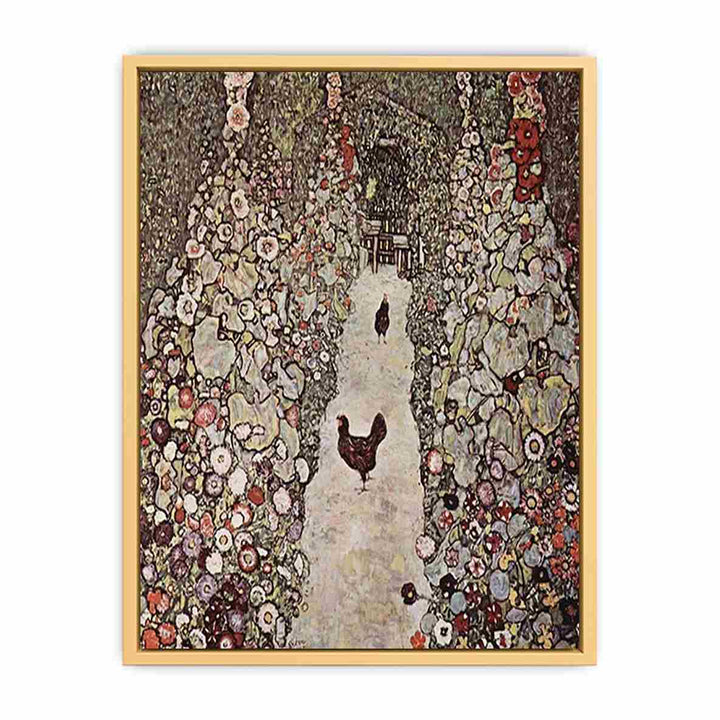Garden with Roosters by Gustav Klimt Streched canvas