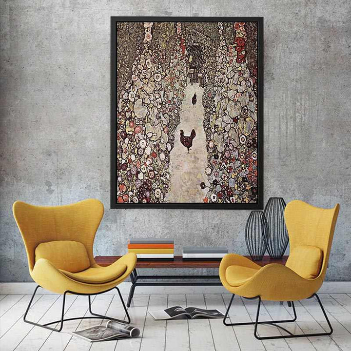 Garden with Roosters by Gustav Klimt  Painting