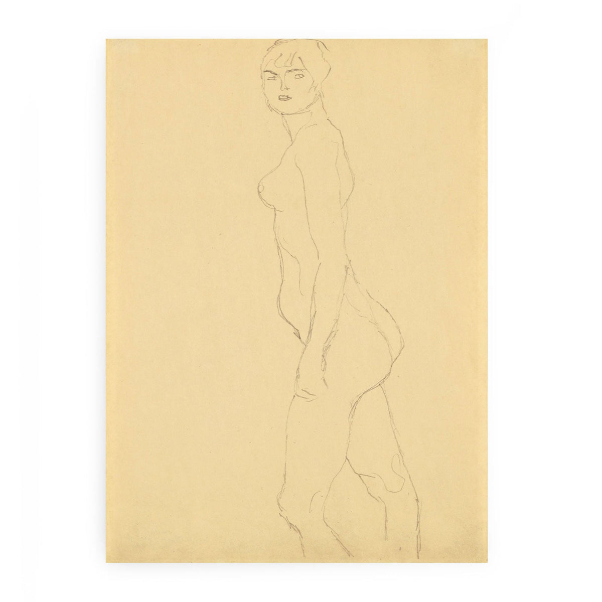 Akt Nach Links, Studie Fur 'Die Freundinnen' (Nude Turned To The Left, Study For 'Die Freundinnen')