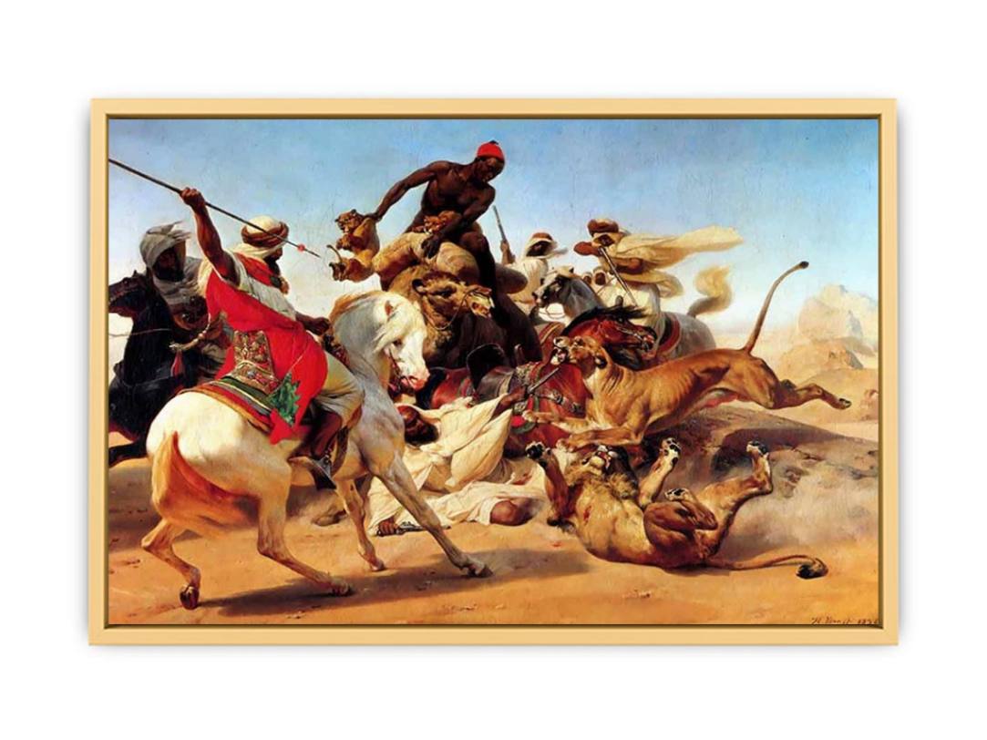 The Lion Hunt Streched canvas