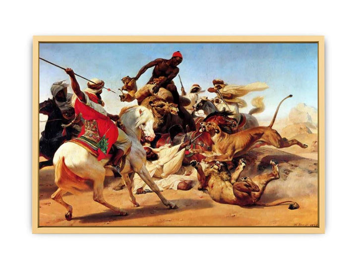 The Lion Hunt Streched canvas