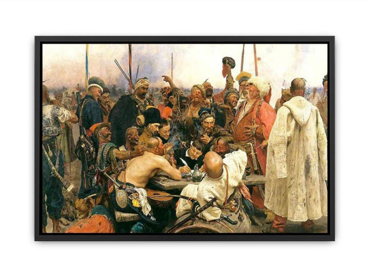 Reply of the Zaporozhian Cossacks to Sultan Mehmed IV of Turkey Canvas Print
