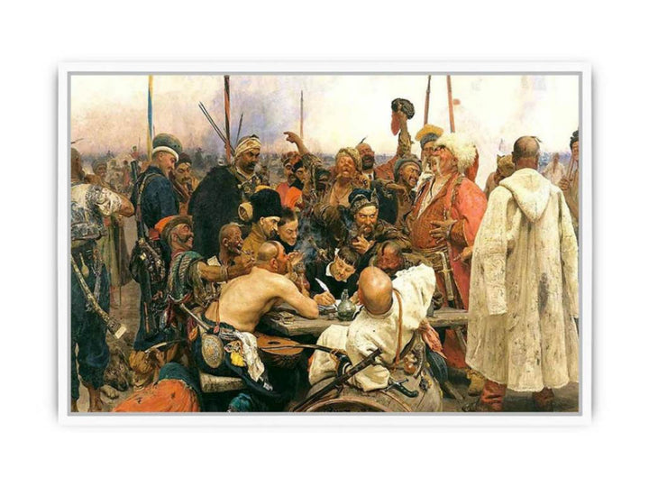 Reply of the Zaporozhian Cossacks to Sultan Mehmed IV of Turkey Framed Print