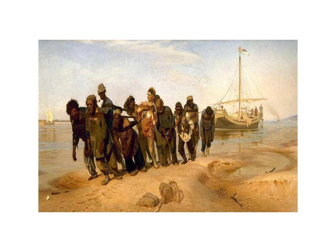 Barge Haulers on the Volga by Ilya Efimovich Efimovich Repin