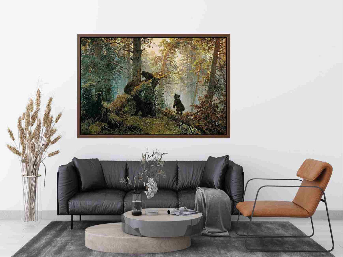 Morning in the Pine-tree Forest) by Ivan Shishkin Painting 