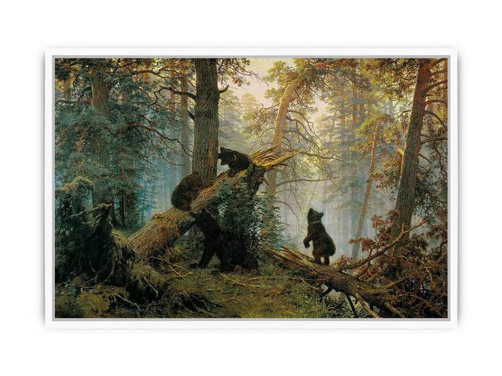 Morning in the Pine-tree Forest Framed Print