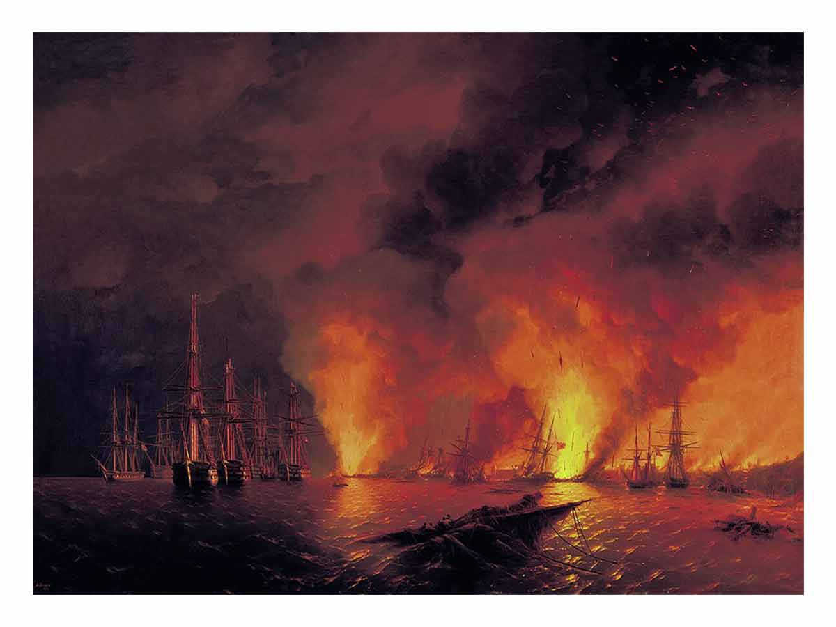 The Battle of Sinop on 18 November 1853 (Night after Battle).