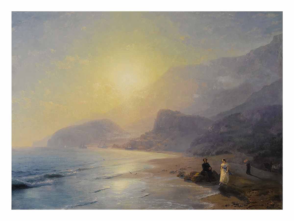 A. S. Pushkin and Countess M. N. Raevskaya by the sea near Gurzuf