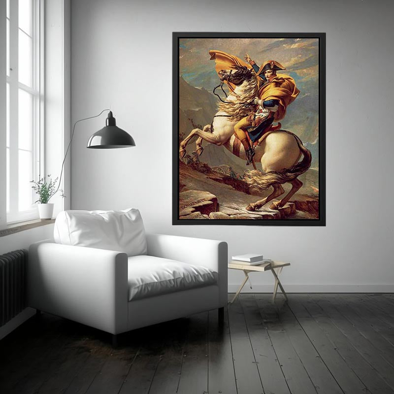 Napoleon Crossing the Alps by Jacques Louis David Painting 