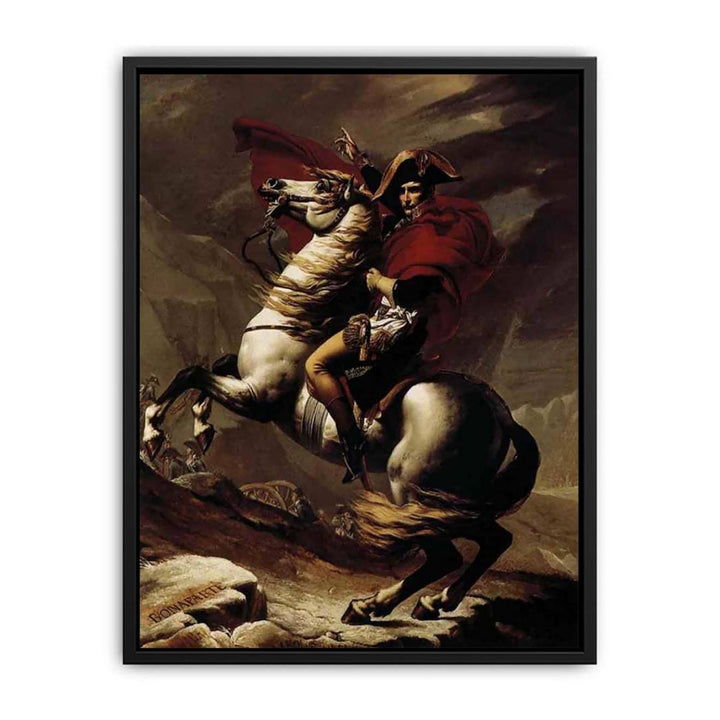 Bonaparte, Calm on a Fiery Steed, Crossing the Alps 1801 Canvas Print