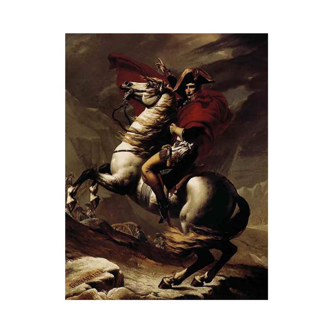 Bonaparte, Calm on a Fiery Steed, Crossing the Alps 1801 by Jacques Louis David