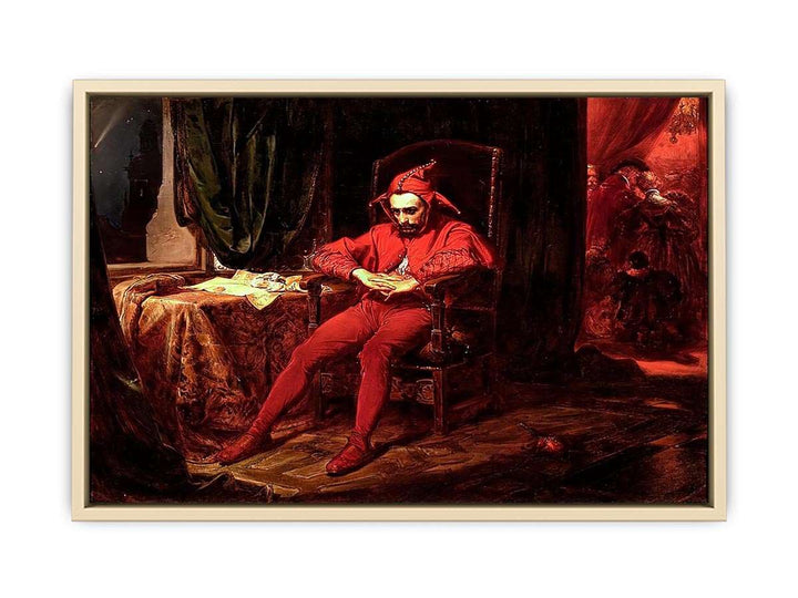 Stanczyk during a Ball at the Court of Queen Bona after the Loss of Smolensk  Art Print