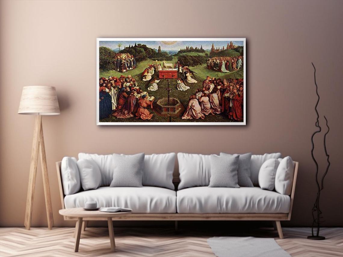 The Ghent Altarpiece- Adoration of the Lamb 1425-29 by Jan Van Eyck Painting 