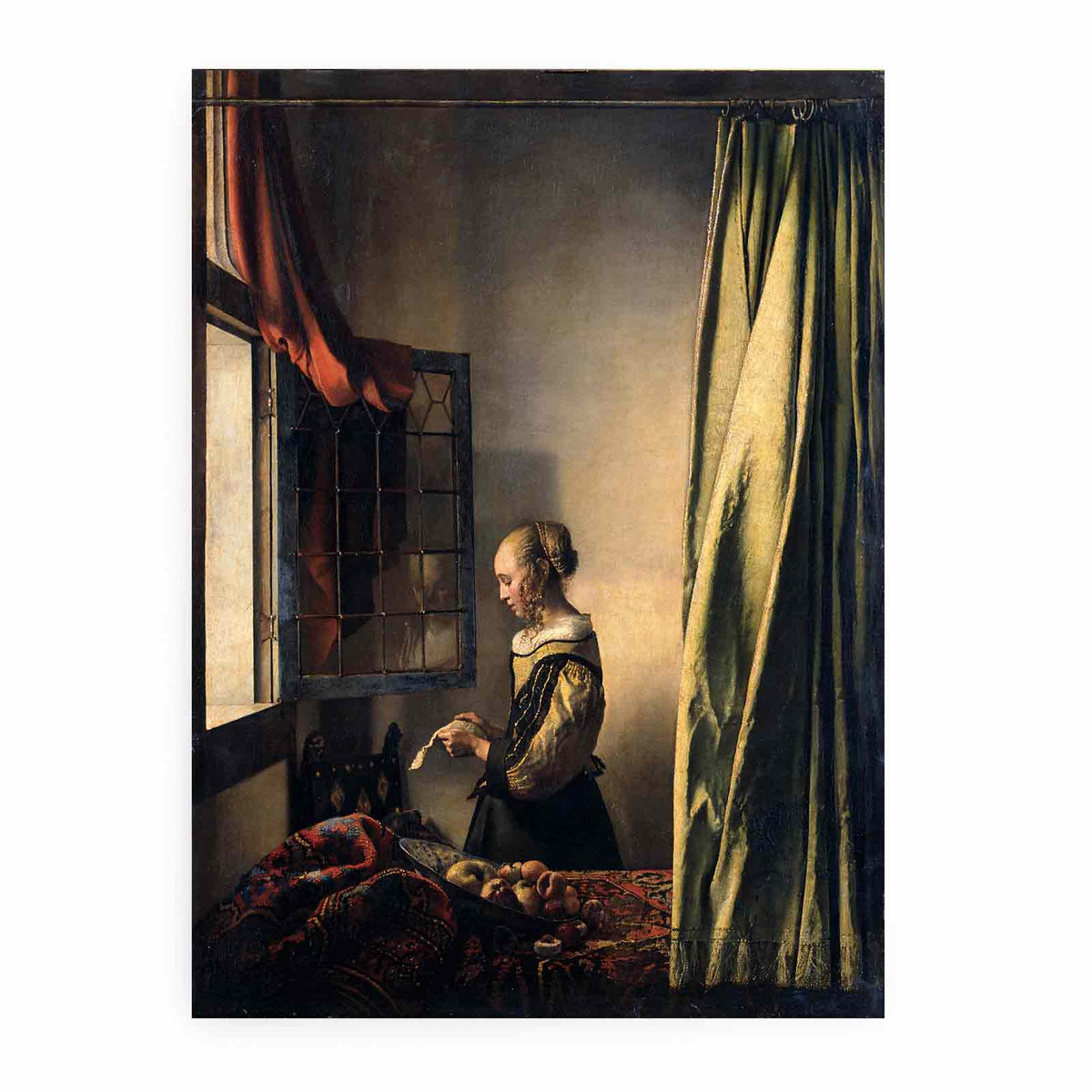 Girl Reading a Letter by an Open Window