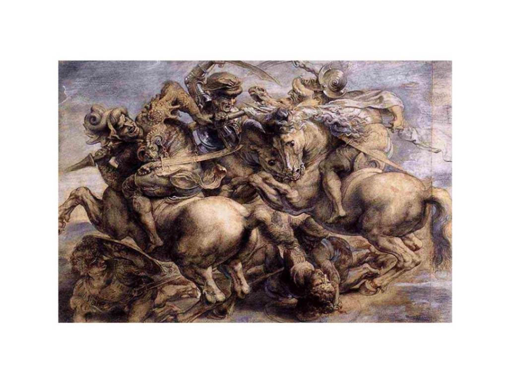 The Battle of Anghiari (detail) 1503-05 by Leonardo Da Vinci