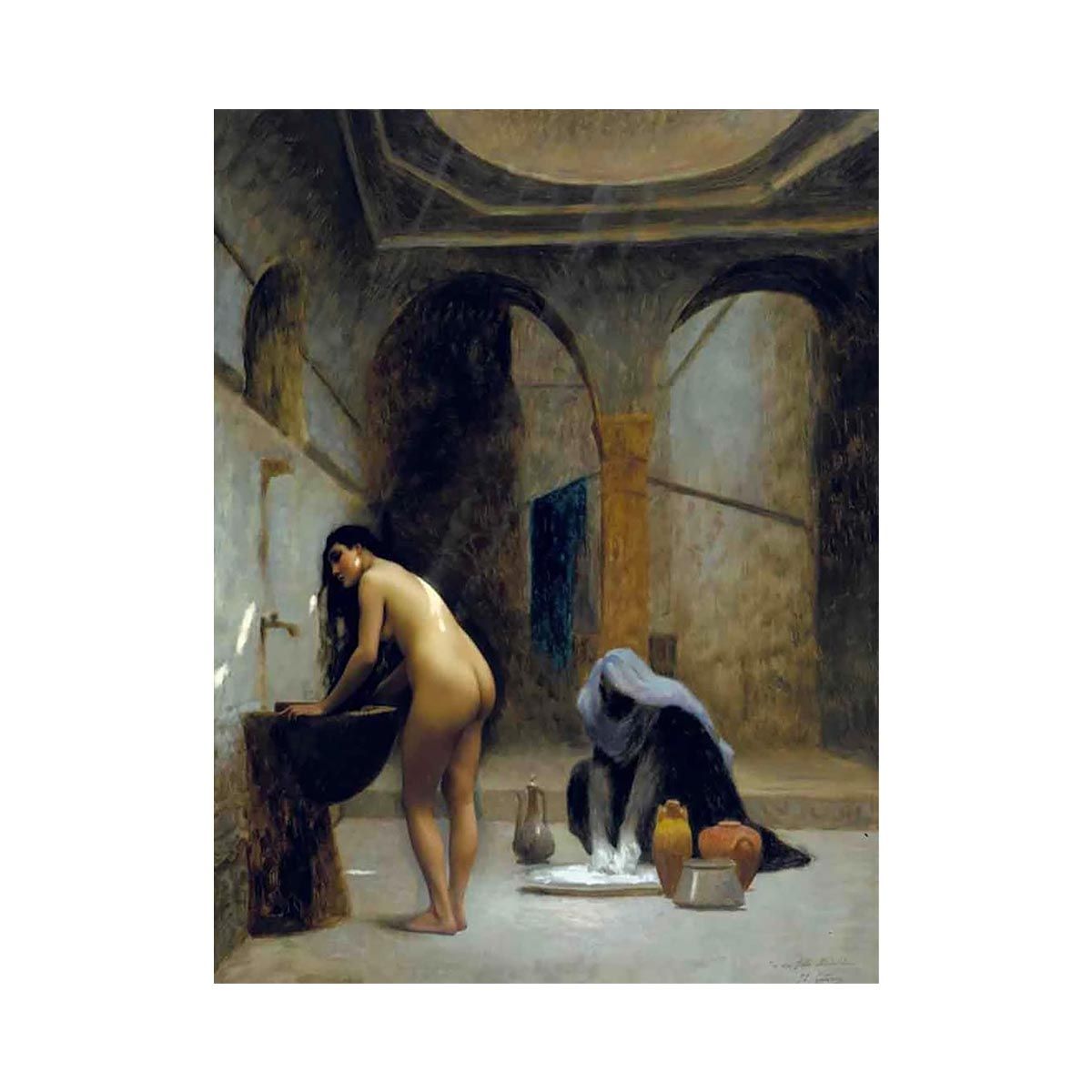 A Moorish Bath Turkish Woman Bathing by Jean-Léon Gérôme